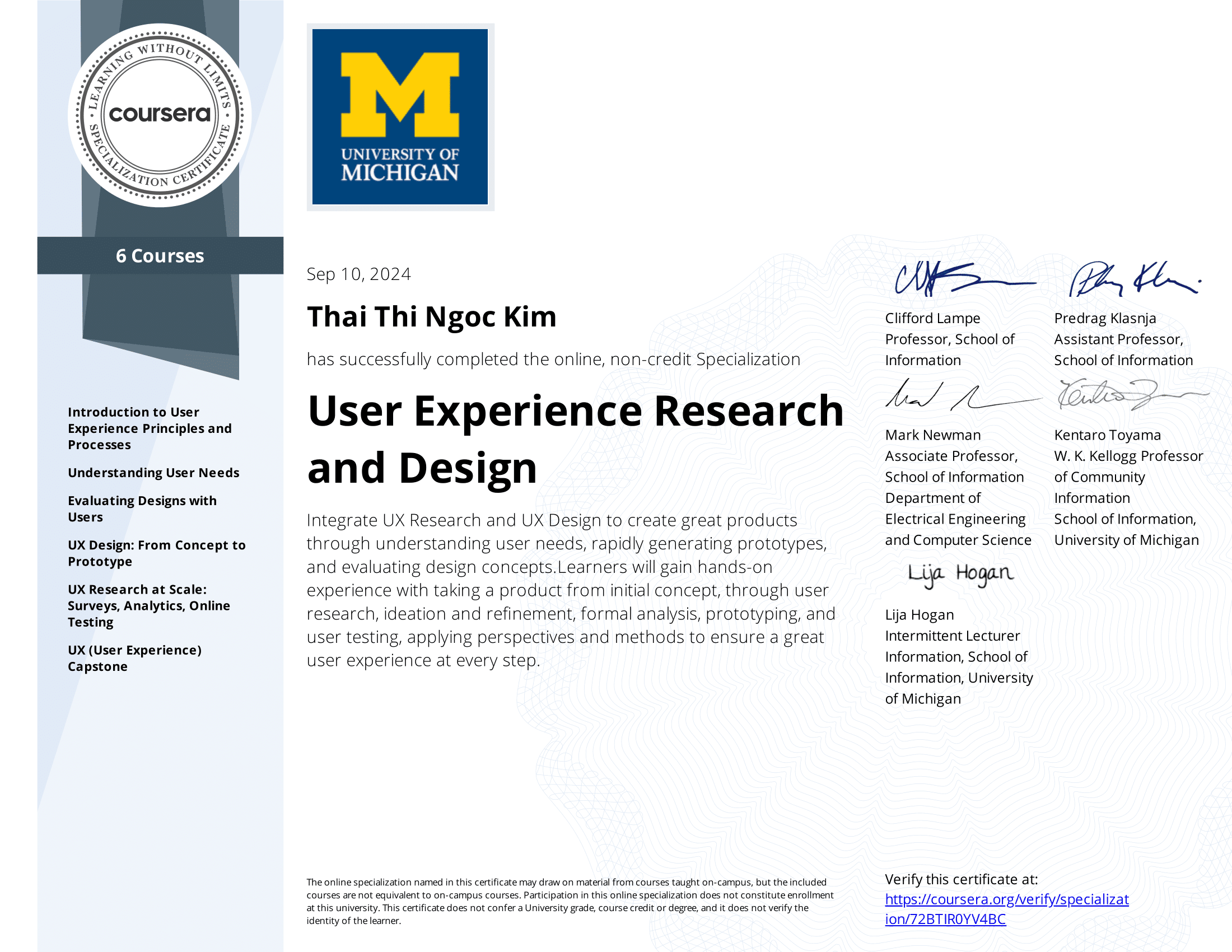 User Experience Research and Design